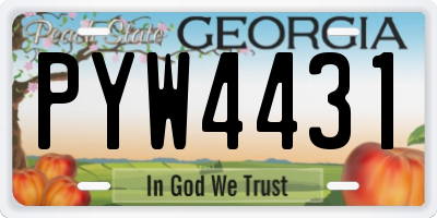 GA license plate PYW4431
