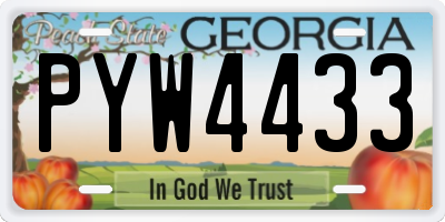 GA license plate PYW4433