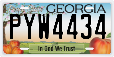 GA license plate PYW4434
