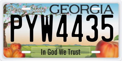GA license plate PYW4435