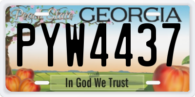 GA license plate PYW4437