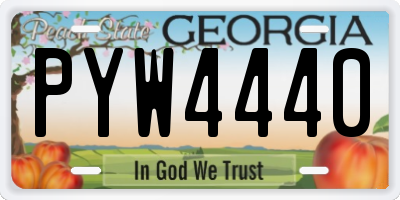 GA license plate PYW4440