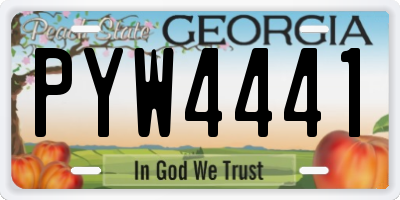 GA license plate PYW4441