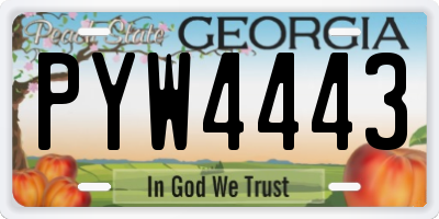 GA license plate PYW4443
