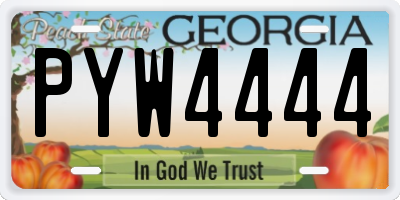 GA license plate PYW4444