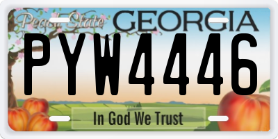 GA license plate PYW4446