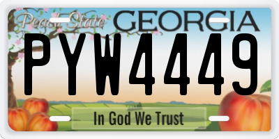 GA license plate PYW4449