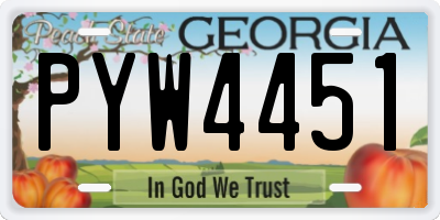 GA license plate PYW4451