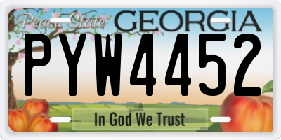 GA license plate PYW4452