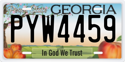 GA license plate PYW4459