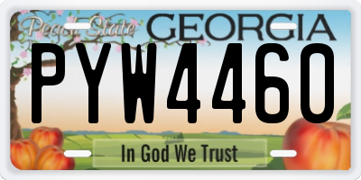 GA license plate PYW4460