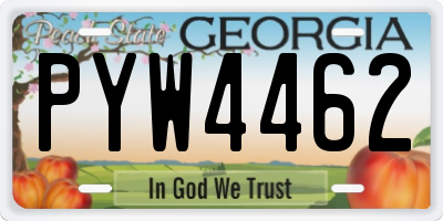 GA license plate PYW4462