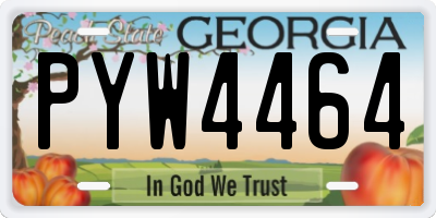 GA license plate PYW4464