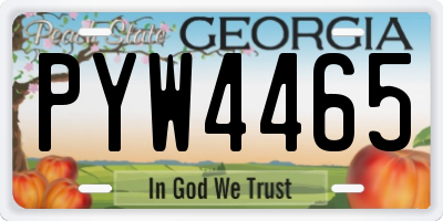 GA license plate PYW4465