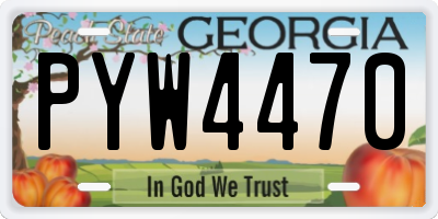 GA license plate PYW4470