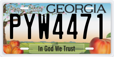 GA license plate PYW4471