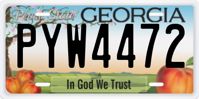 GA license plate PYW4472