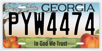 GA license plate PYW4474