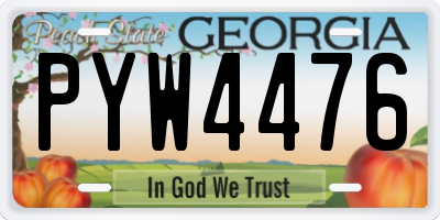 GA license plate PYW4476