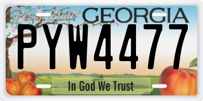 GA license plate PYW4477