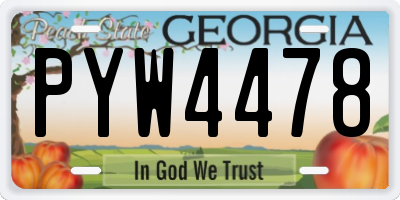 GA license plate PYW4478