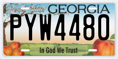 GA license plate PYW4480