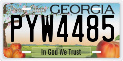 GA license plate PYW4485