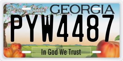 GA license plate PYW4487