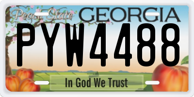 GA license plate PYW4488
