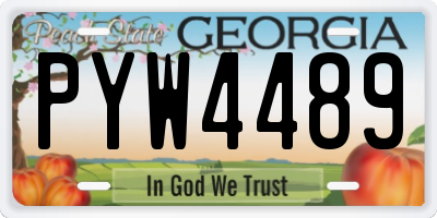 GA license plate PYW4489