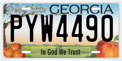 GA license plate PYW4490