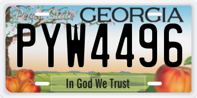 GA license plate PYW4496