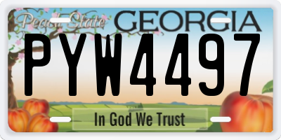 GA license plate PYW4497