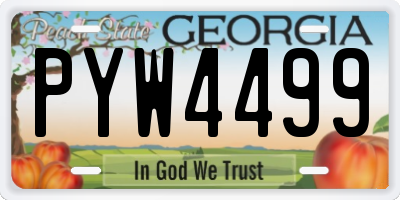 GA license plate PYW4499