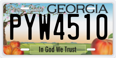 GA license plate PYW4510