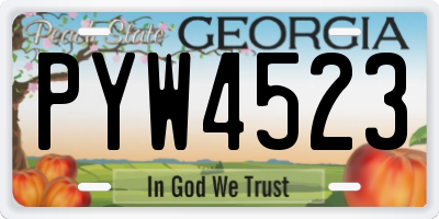 GA license plate PYW4523