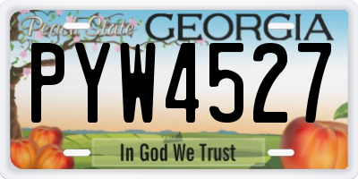 GA license plate PYW4527
