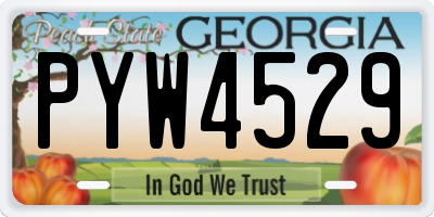GA license plate PYW4529