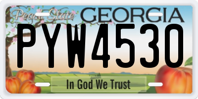 GA license plate PYW4530