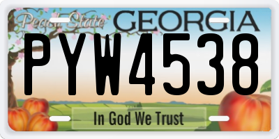 GA license plate PYW4538