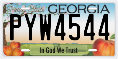 GA license plate PYW4544