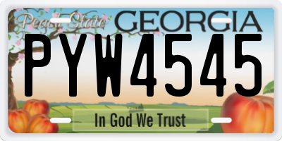 GA license plate PYW4545