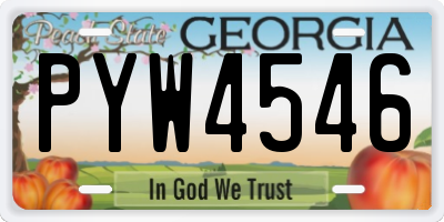 GA license plate PYW4546