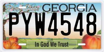 GA license plate PYW4548