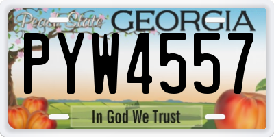 GA license plate PYW4557