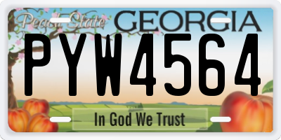 GA license plate PYW4564