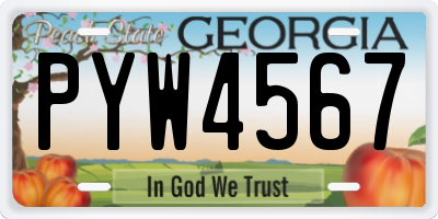 GA license plate PYW4567