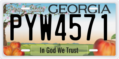 GA license plate PYW4571