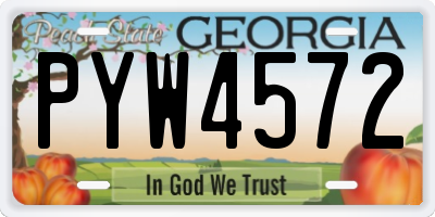 GA license plate PYW4572