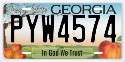 GA license plate PYW4574